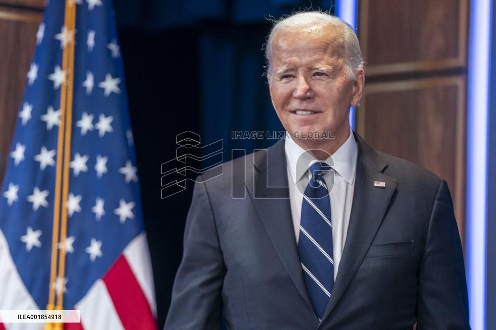 US President Joe Biden delivers virtual remarks to the U.S. Fire Administrators Summit on Fire Prevention & Control