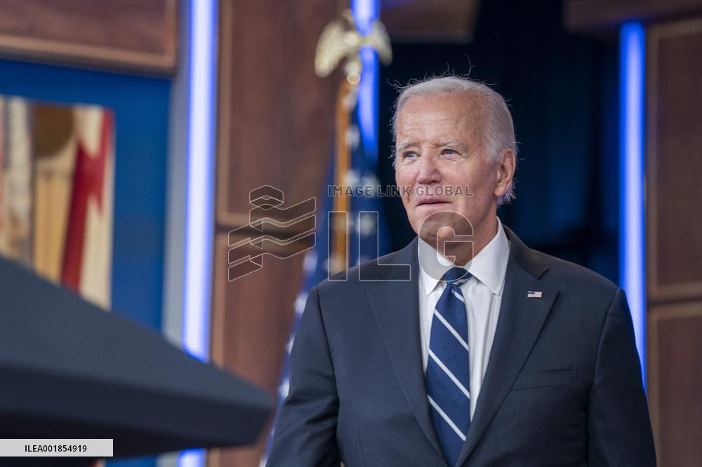 US President Joe Biden delivers virtual remarks to the U.S. Fire Administrators Summit on Fire Prevention & Control