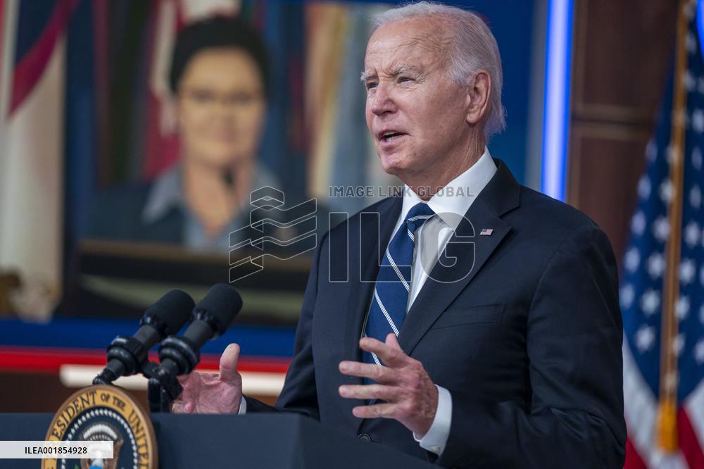 US President Joe Biden delivers virtual remarks to the U.S. Fire Administrators Summit on Fire Prevention & Control
