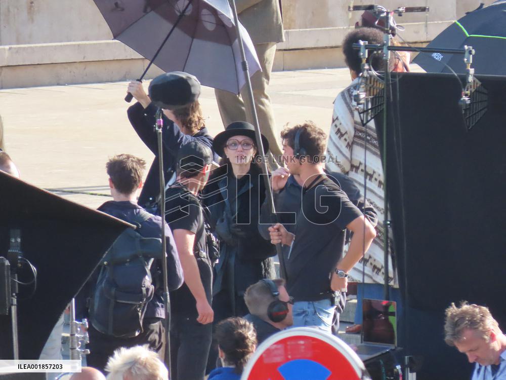 Angelina Jolie Filming With Her Assistant Son - Paris