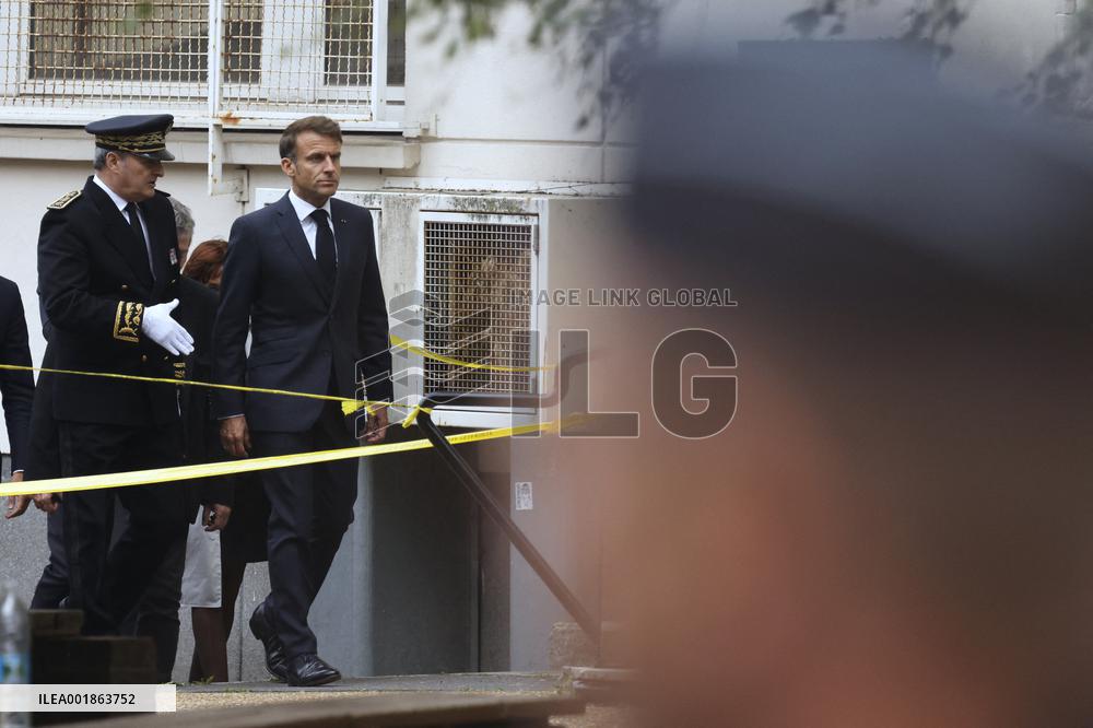 President Macron Goes To Arras After The Attack In A High School