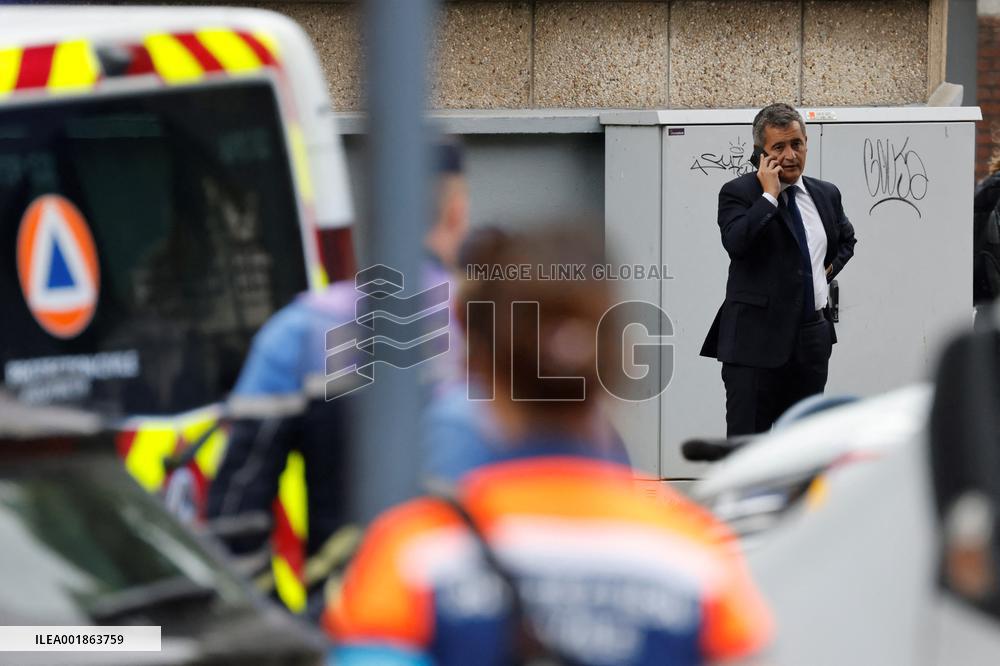 President Macron Goes To Arras After The Attack In A High School