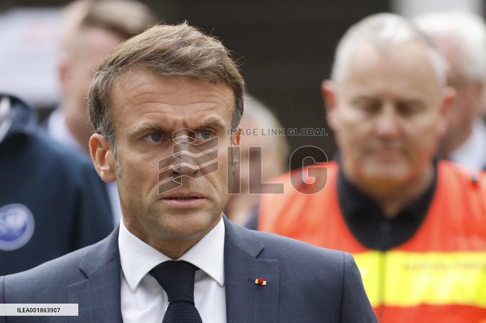 President Macron Goes To Arras After The Attack In A High School