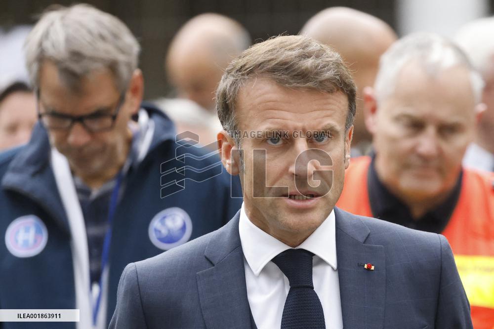 President Macron Goes To Arras After The Attack In A High School