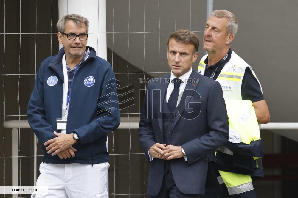 President Macron Goes To Arras After The Attack In A High School