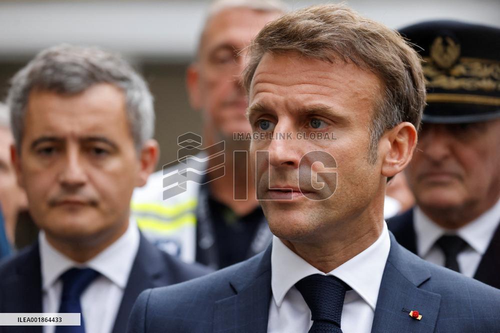 President Macron Goes To Arras After The Attack In A High School