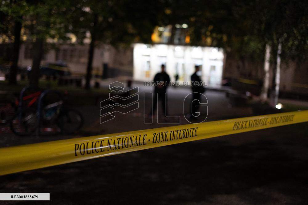 Gambetta high school after a teacher was killed - Arras