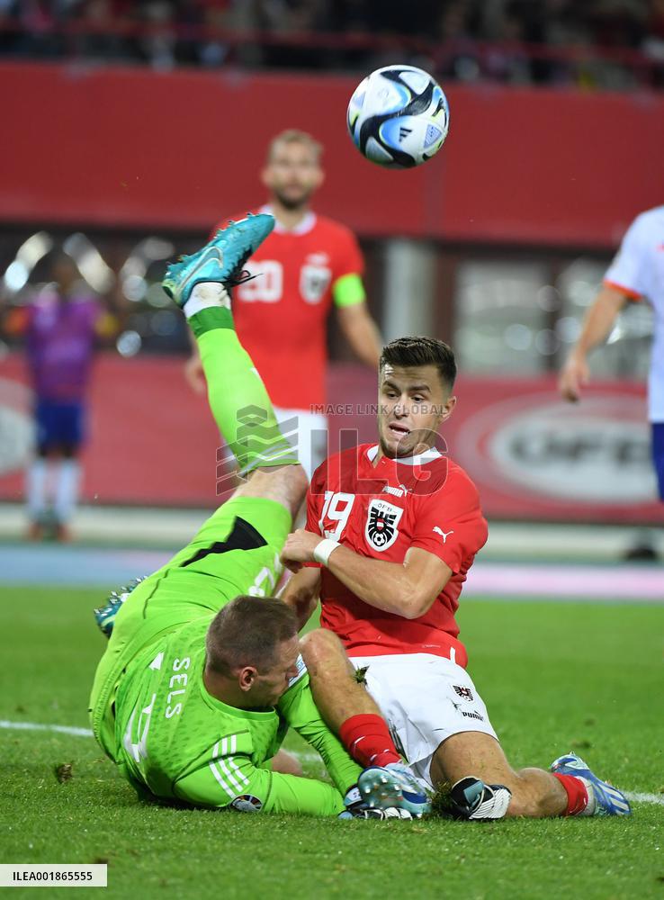 (SP)AUSTRIA-VIENNA-FOOTBALL-EURO 2024-QUALIFIERS-AUSTRIA VS BELGIUM