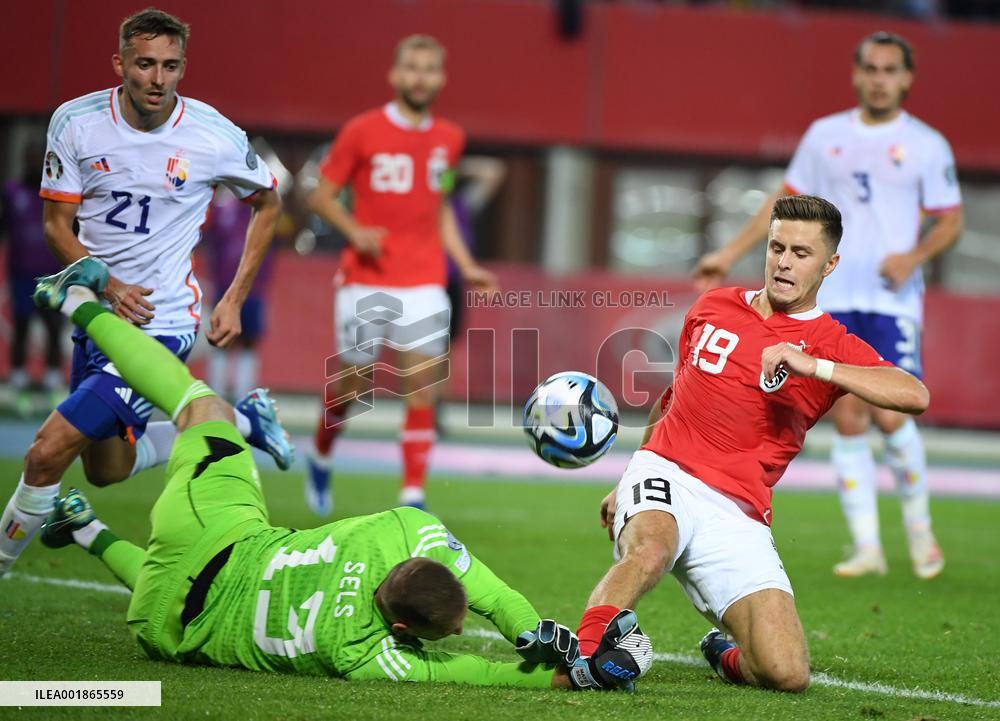 (SP)AUSTRIA-VIENNA-FOOTBALL-EURO 2024-QUALIFIERS-AUSTRIA VS BELGIUM