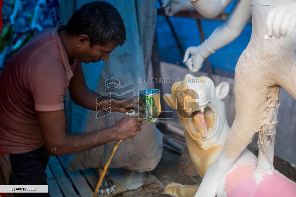 NEPAL-LALITPUR-DASHAIN FESTIVAL-PREPARATION