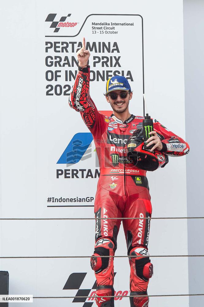 (SP)INDONESIA-LOMBOK-MOTO GP-PODIUM CELEBRATION