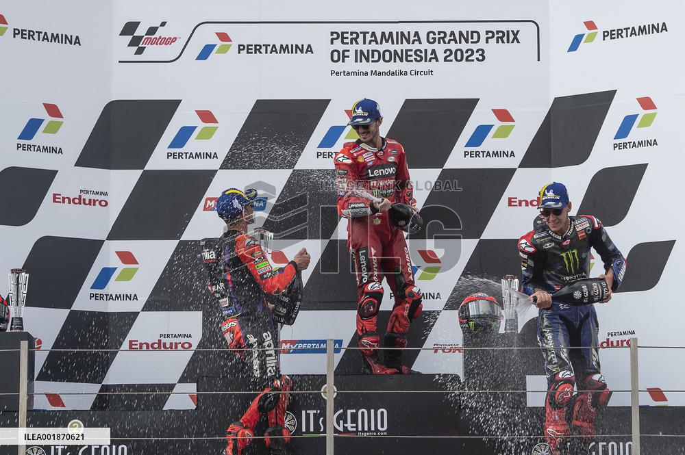 (SP)INDONESIA-LOMBOK-MOTO GP-PODIUM CELEBRATION