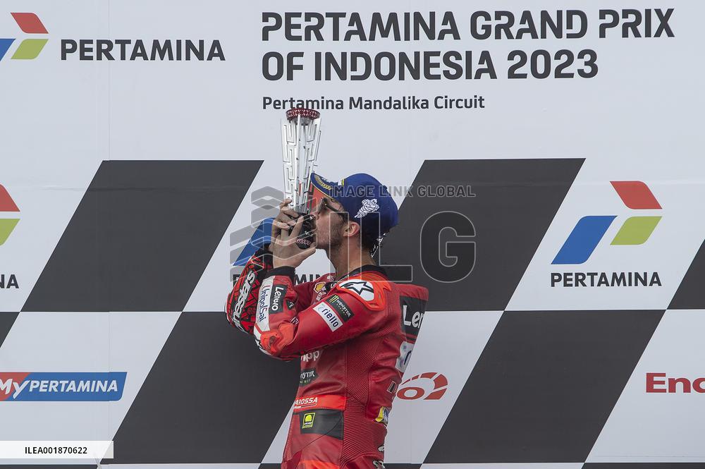 (SP)INDONESIA-LOMBOK-MOTO GP-PODIUM CELEBRATION