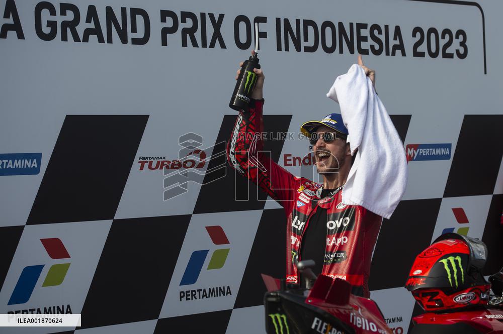 (SP)INDONESIA-LOMBOK-MOTO GP-PODIUM CELEBRATION