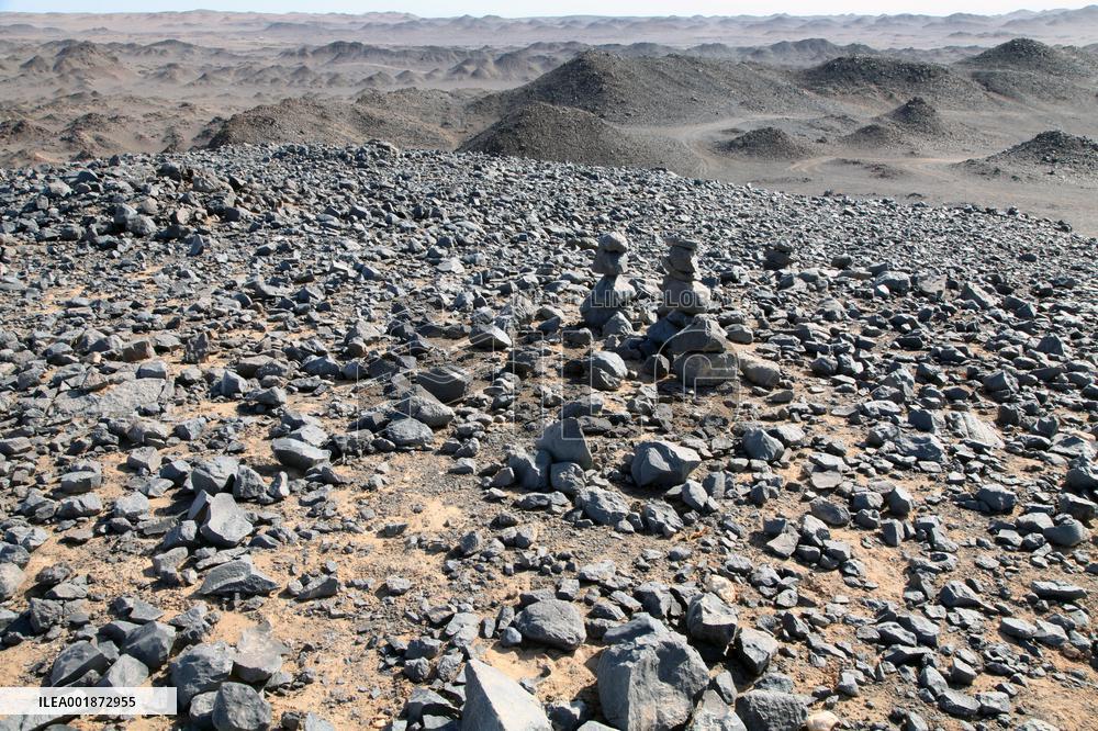 An Elliptical Crater Basin in The Gobi in Hami
