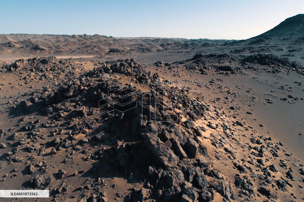 An Elliptical Crater Basin in The Gobi in Hami