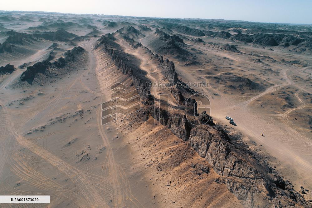 Stone Walls in The Gobi in Hami
