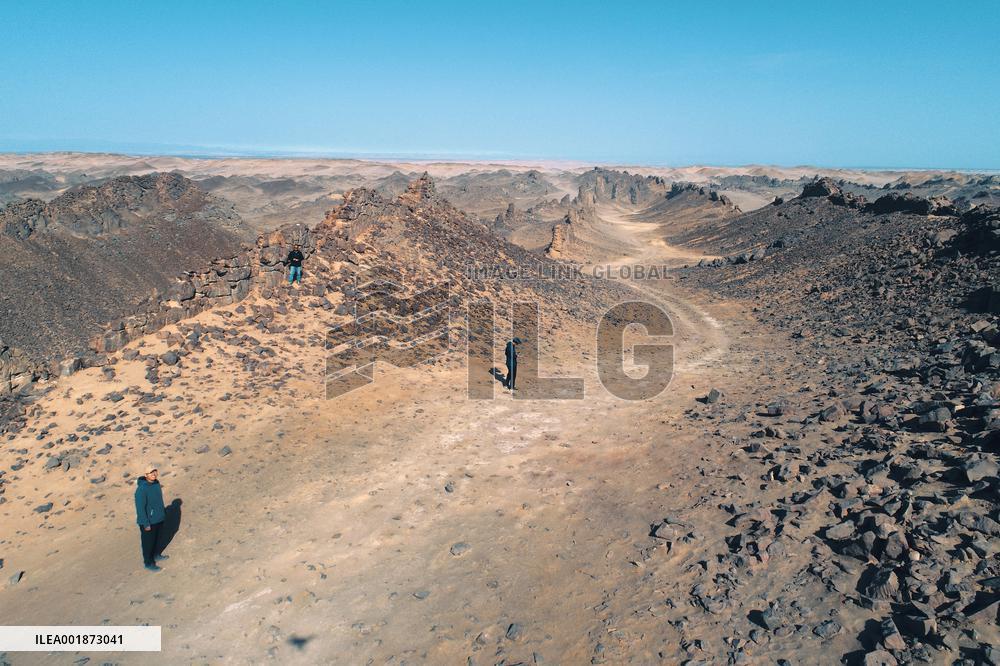 Stone Walls in The Gobi in Hami