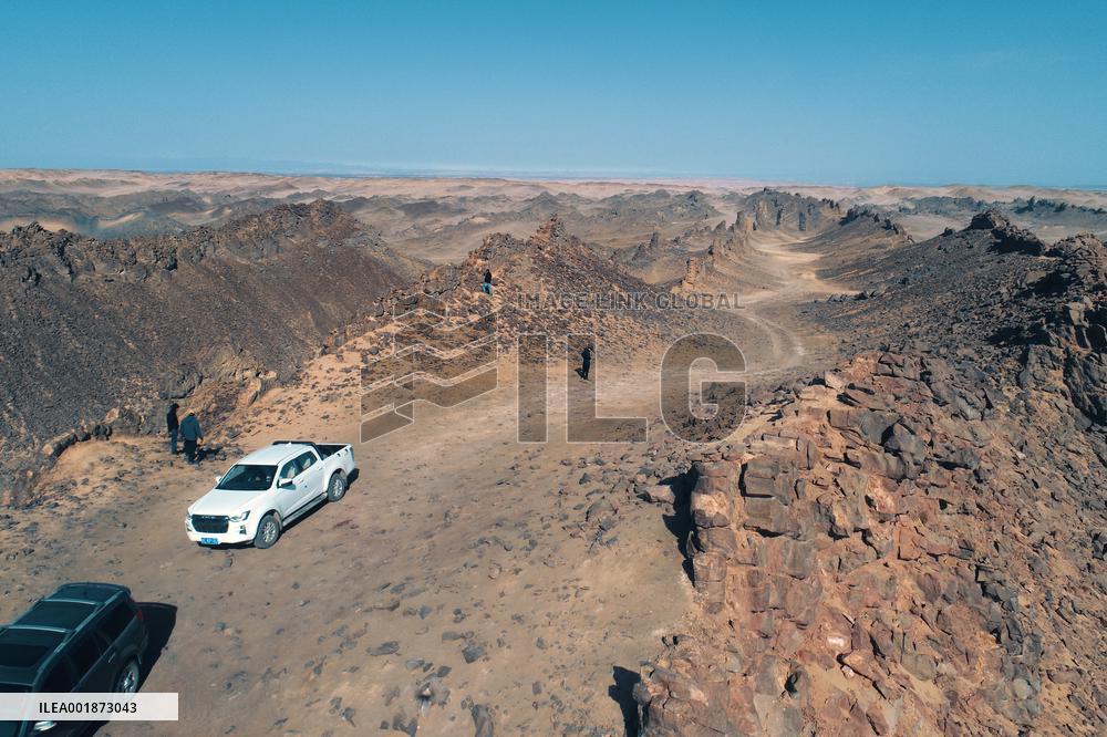 Stone Walls in The Gobi in Hami