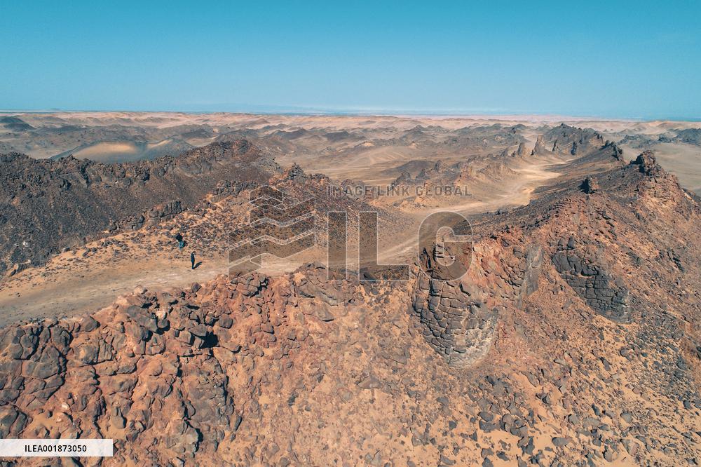 Stone Walls in The Gobi in Hami