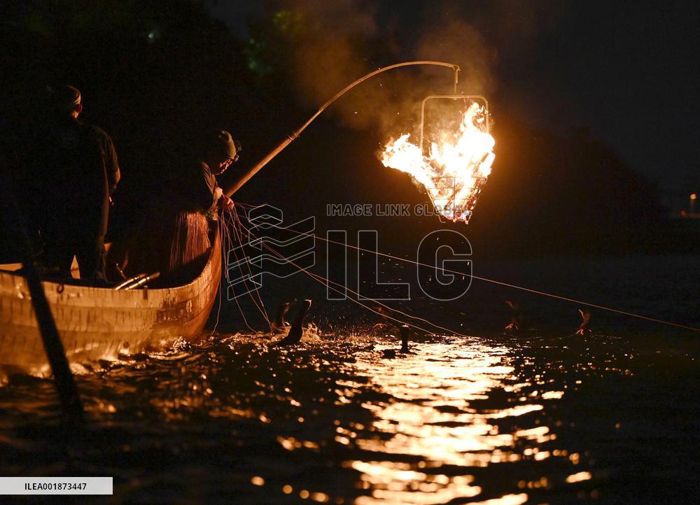 End of cormorant fishing season in central Japan