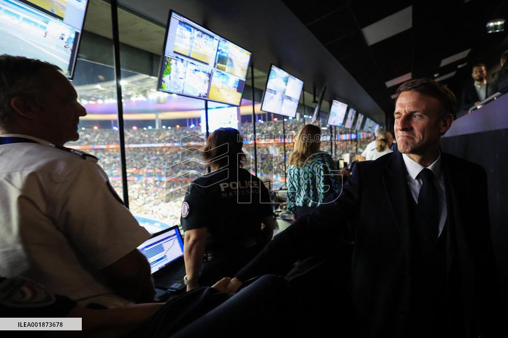 President Macron Watches South Africa v France