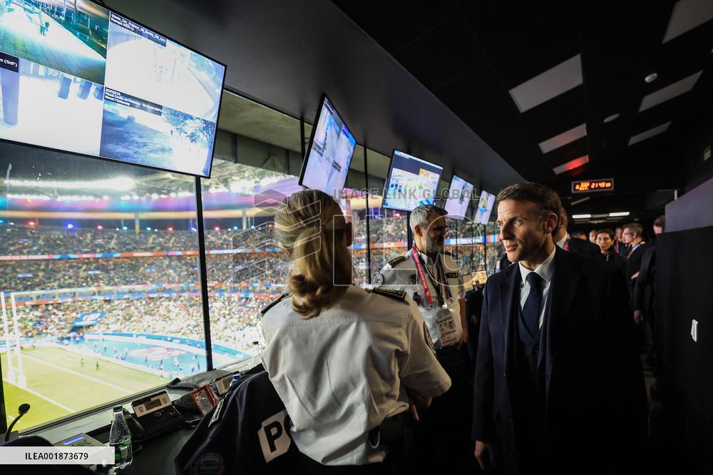 President Macron Watches South Africa v France