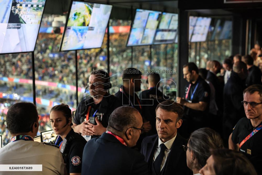 President Macron Watches South Africa v France