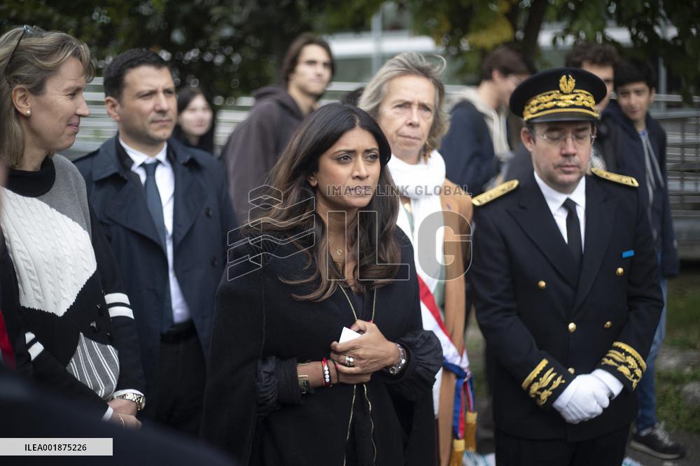 Prisca Thevenot Attends Tribute To Samuel Paty And Dominique Bernard - Sevres