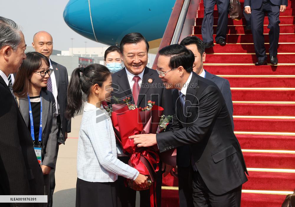 (BRF2023)CHINA-BEIJING-BELT AND ROAD FORUM-VIETNAMESE PRESIDENT-ARRIVAL (CN)