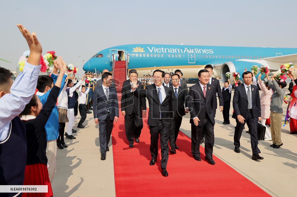 (BRF2023)CHINA-BEIJING-BELT AND ROAD FORUM-VIETNAMESE PRESIDENT-ARRIVAL (CN)