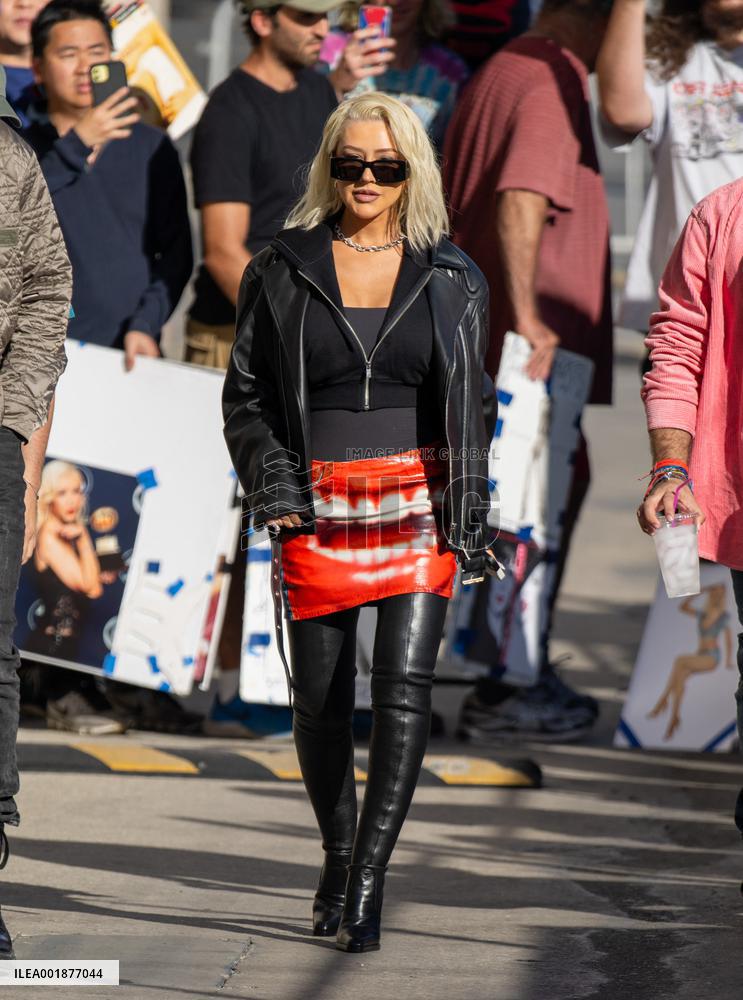 Christina Aguilera Outside Jimmy Kimmel Live - LA