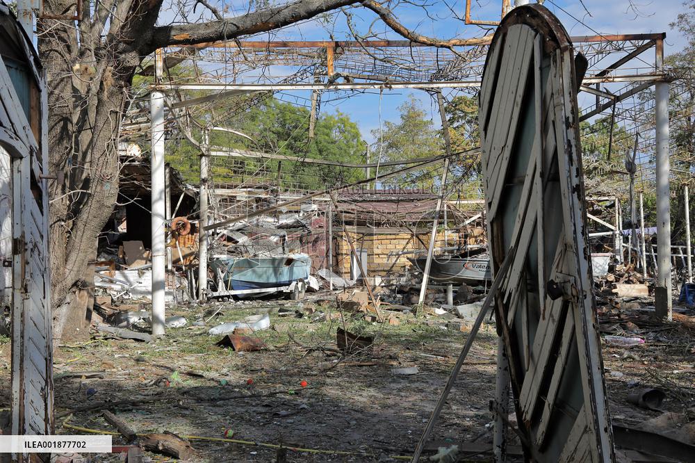 Aftermath of Russian drone attack on Odesa