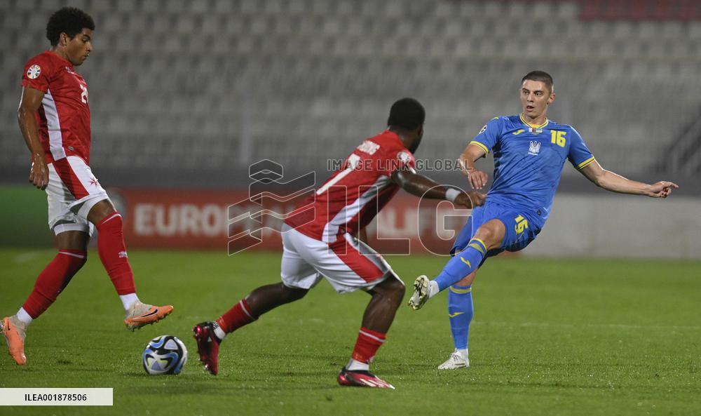 (SP) MALTA-TA'QALI-FOOTBALL-UEFA EURO 2024 QUALIFIERS--MALTA VS UKRAINE
