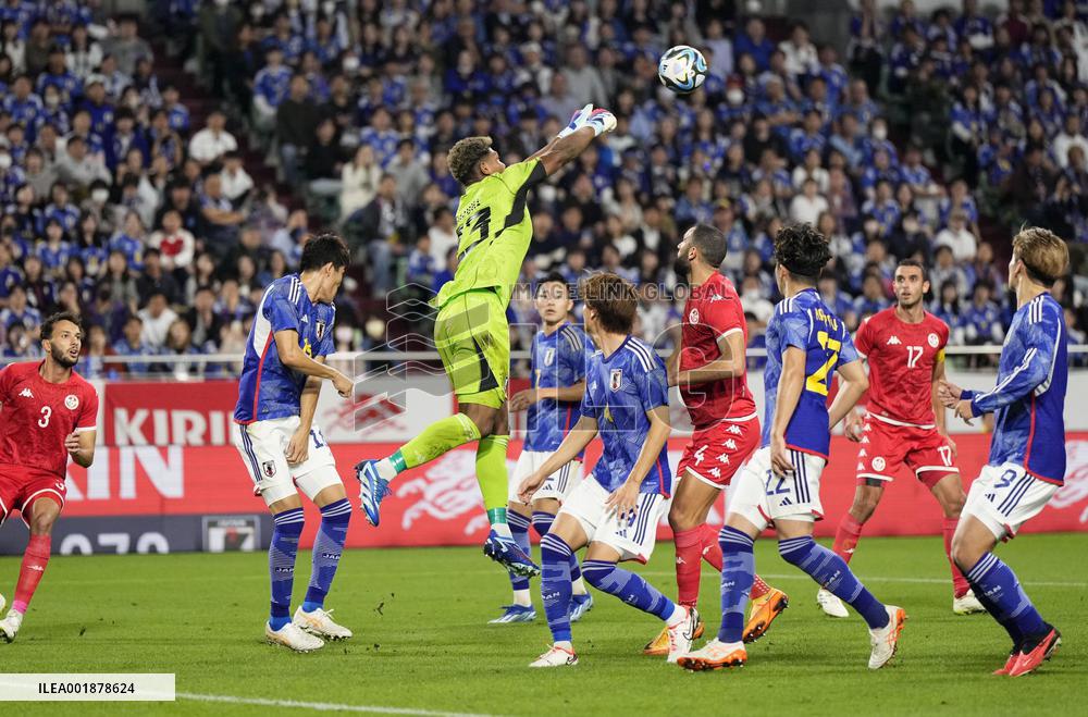 Football: Friendly between Japan and Tunisia