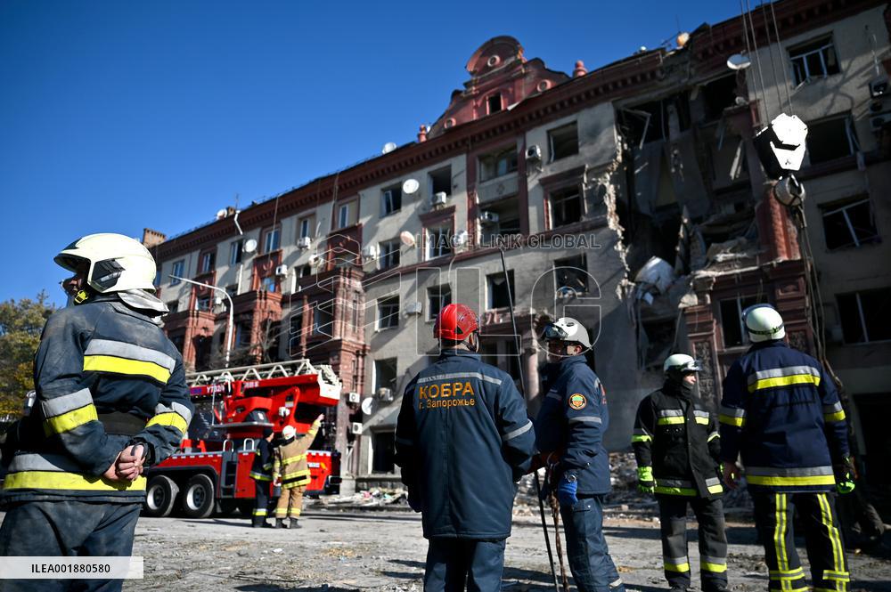 Russian missile attack on Zaporizhzhia