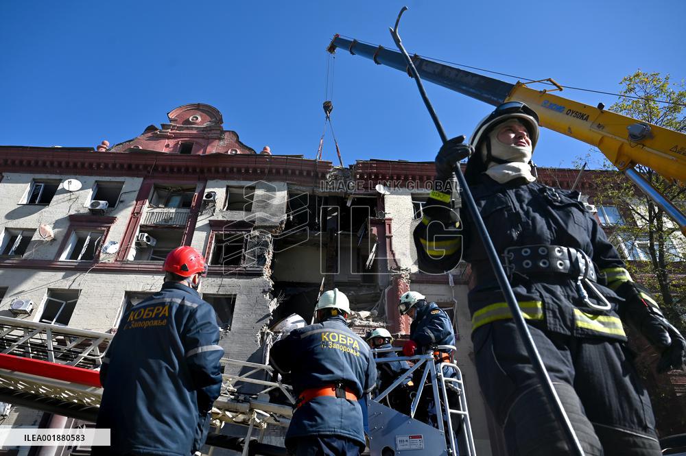 Russian missile attack on Zaporizhzhia