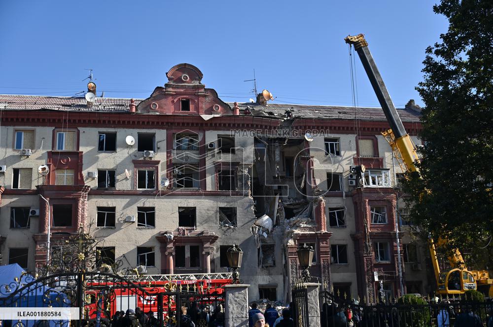 Russian missile attack on Zaporizhzhia