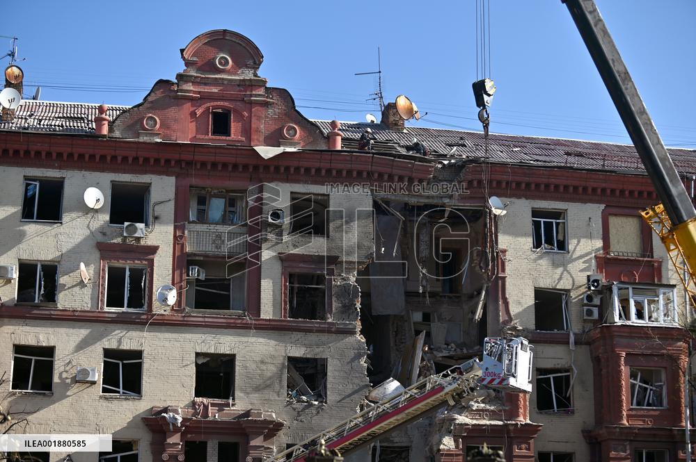 Russian missile attack on Zaporizhzhia