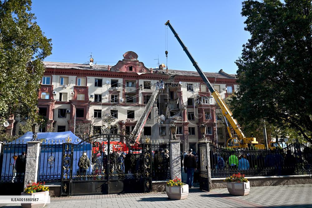 Russian missile attack on Zaporizhzhia
