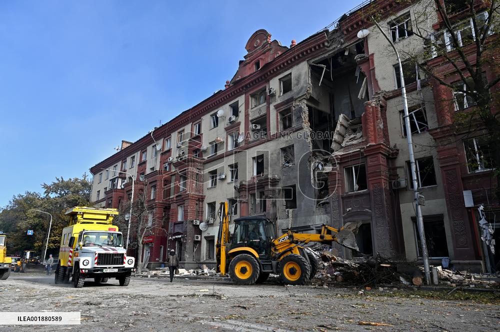 Russian missile attack on Zaporizhzhia