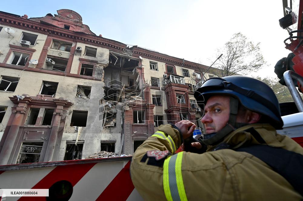 Russian missile attack on Zaporizhzhia