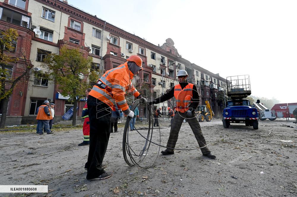 Russian missile attack on Zaporizhzhia