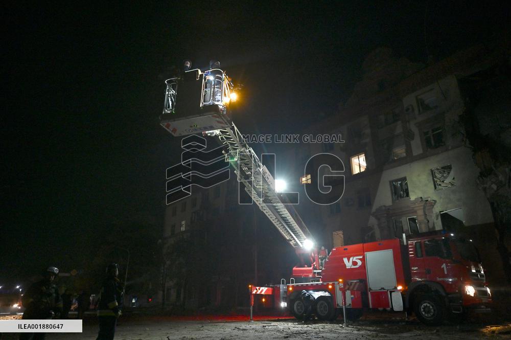 Russian missile attack on Zaporizhzhia