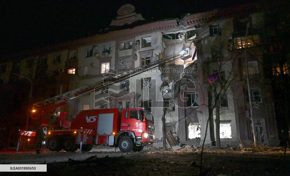 Russian missile attack on Zaporizhzhia