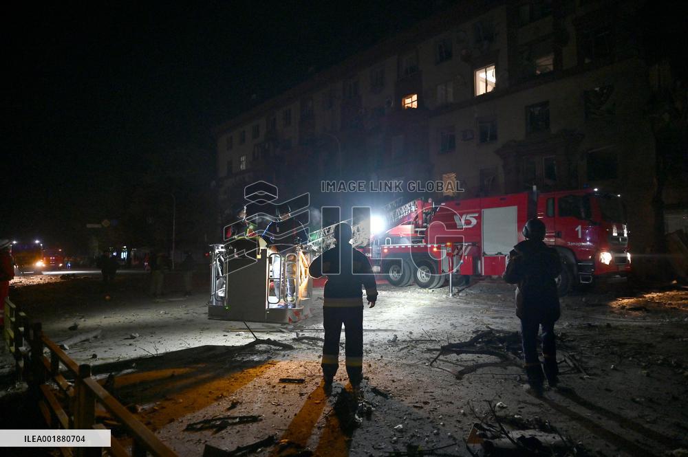 Russian missile attack on Zaporizhzhia