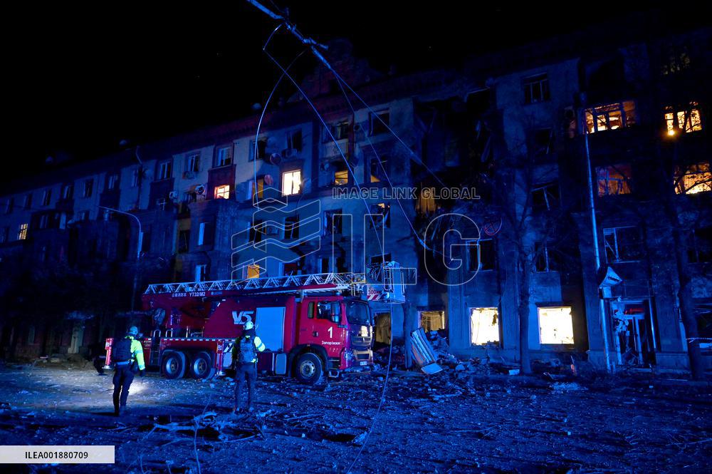 Russian missile attack on Zaporizhzhia