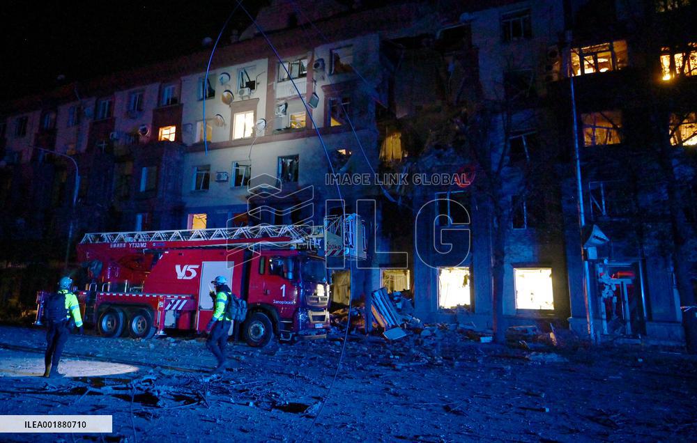 Russian missile attack on Zaporizhzhia