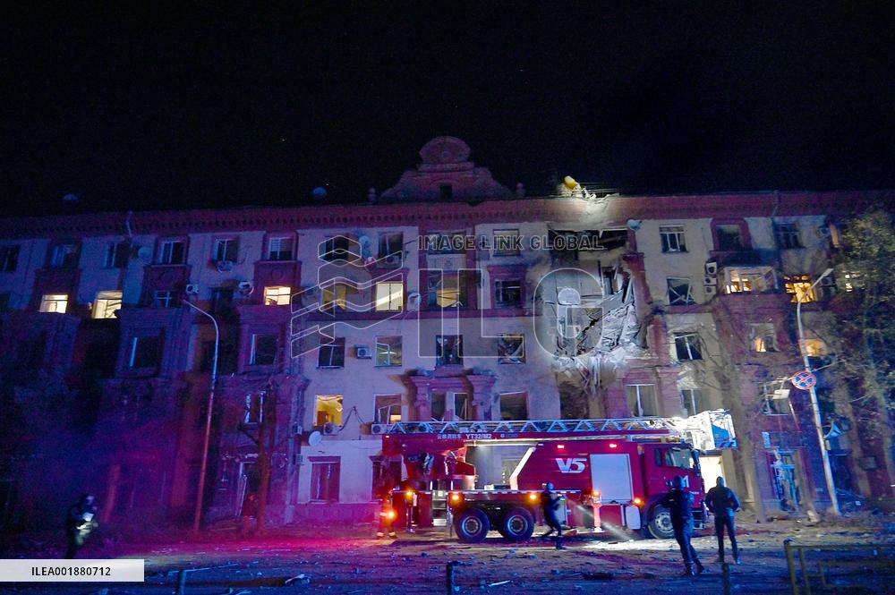 Russian missile attack on Zaporizhzhia