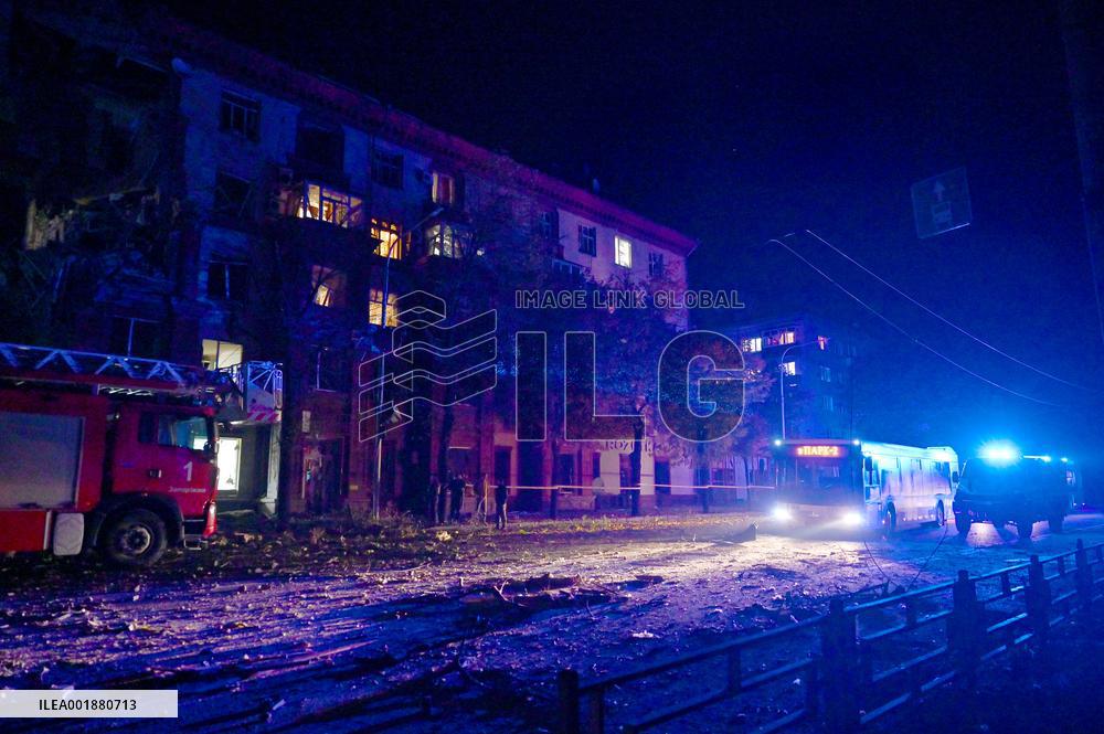 Russian missile attack on Zaporizhzhia